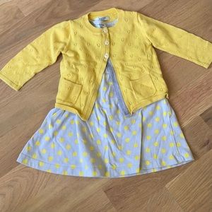 Baby Boden dress and cardigan set 6-12M
